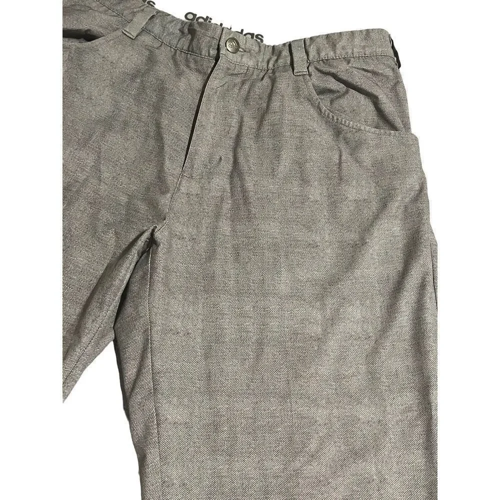 Adidas Mens Performance Golf Pants Gray Brown Logo 32x31